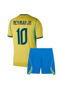 Brasilia Neymar Jr #10 Jalkapallovaatteet Lasten Kotipeliasu MM-kisat 2026 Lyhythihainen (+ Lyhyet housut)